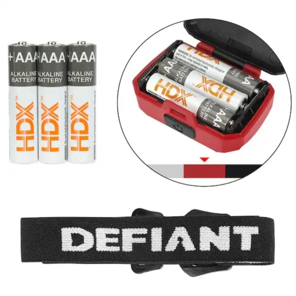NEW!! DEFIANT 200 Lumens LED Headband Headlights (3-Pack) Batteries Included - Picture 4 of 4